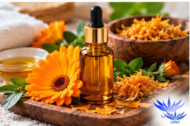 خواص روغن کالاندولا برای پوست و مو | فواید روغن گل همیشه بهار