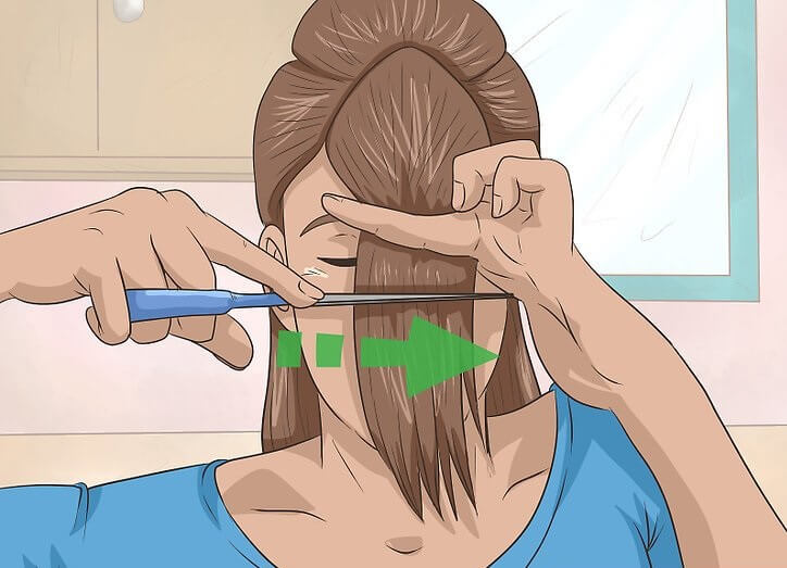 کوتاه کردن مو های جلو صورت برای چتری زدن دخترانه