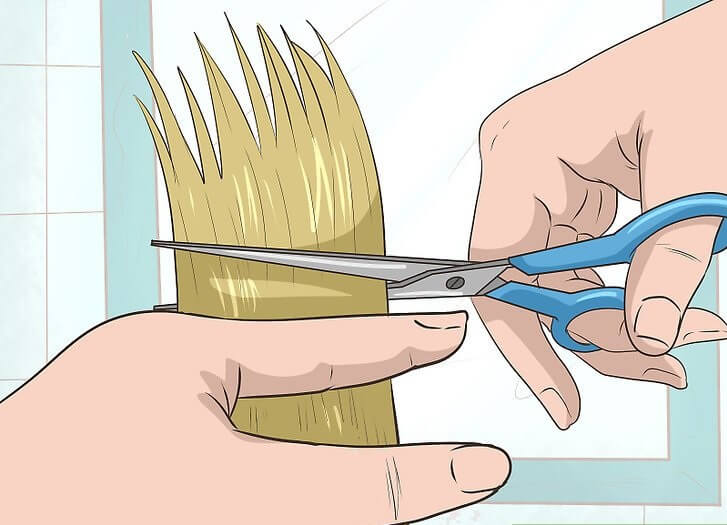  کوتاه کردن انتهای مو دخترانه